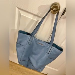 Michael Kors Light Blue Pebbled Leather Tote